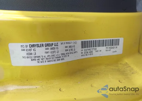 2012 Fiat 500 Pop z USA, uszkodzony, nr VIN 3C3CFFAR5CT277329